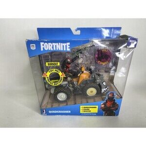 Fortnite Quadcrasher Vehicle Burnout with Figure Toy in Damaged Box NEW